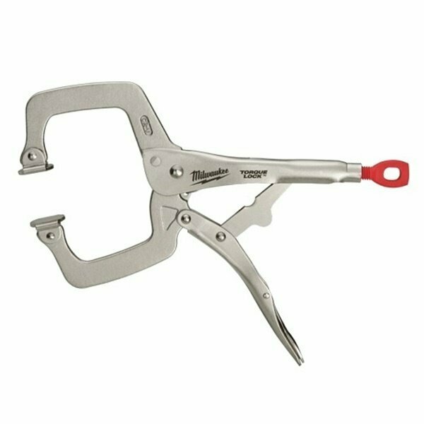 Milwaukee Tool Torque Lock 48-22-3521 Locking C-Clamp, 4in Max Opening Size, 4in D Throat, Alloy Steel Body, SilverBody 1953